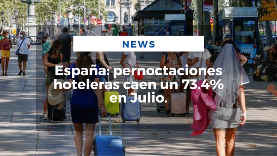 Mariano Aveledo Permuy Noticias Agosto 24 - España_ pernoctaciones hoteleras caen un 73.4% en Julio